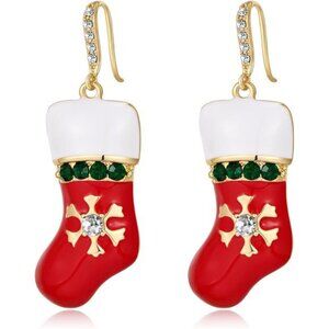 Christmas Asymmetric Earrings: Hat, Tree, Santa & Snowflake Studs Jewelry Gift